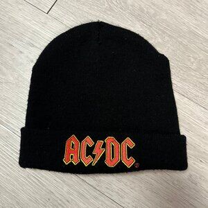 AC/DC Embroidered Logo Men's Black Beanie Toque Hat